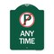 Signmission Designer Series Anytime No Parking, Green & White Aluminum Sign, 18" x 24", GW-1824-24342 A-DES-GW-1824-24342 - alternate 1